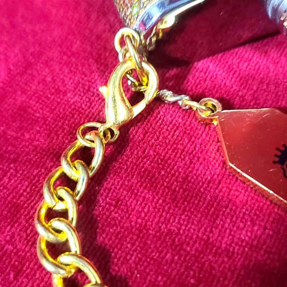 Glamorous gold glitter, flask wristlet, stainless steel, removable chain,NWT NIB - Picture 8 of 9